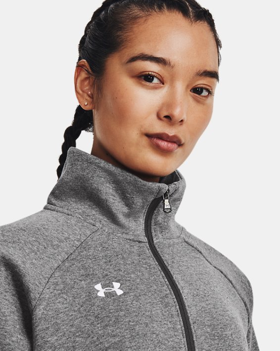 Women's UA Rival Fleece ½ Zip in Gray image number 3